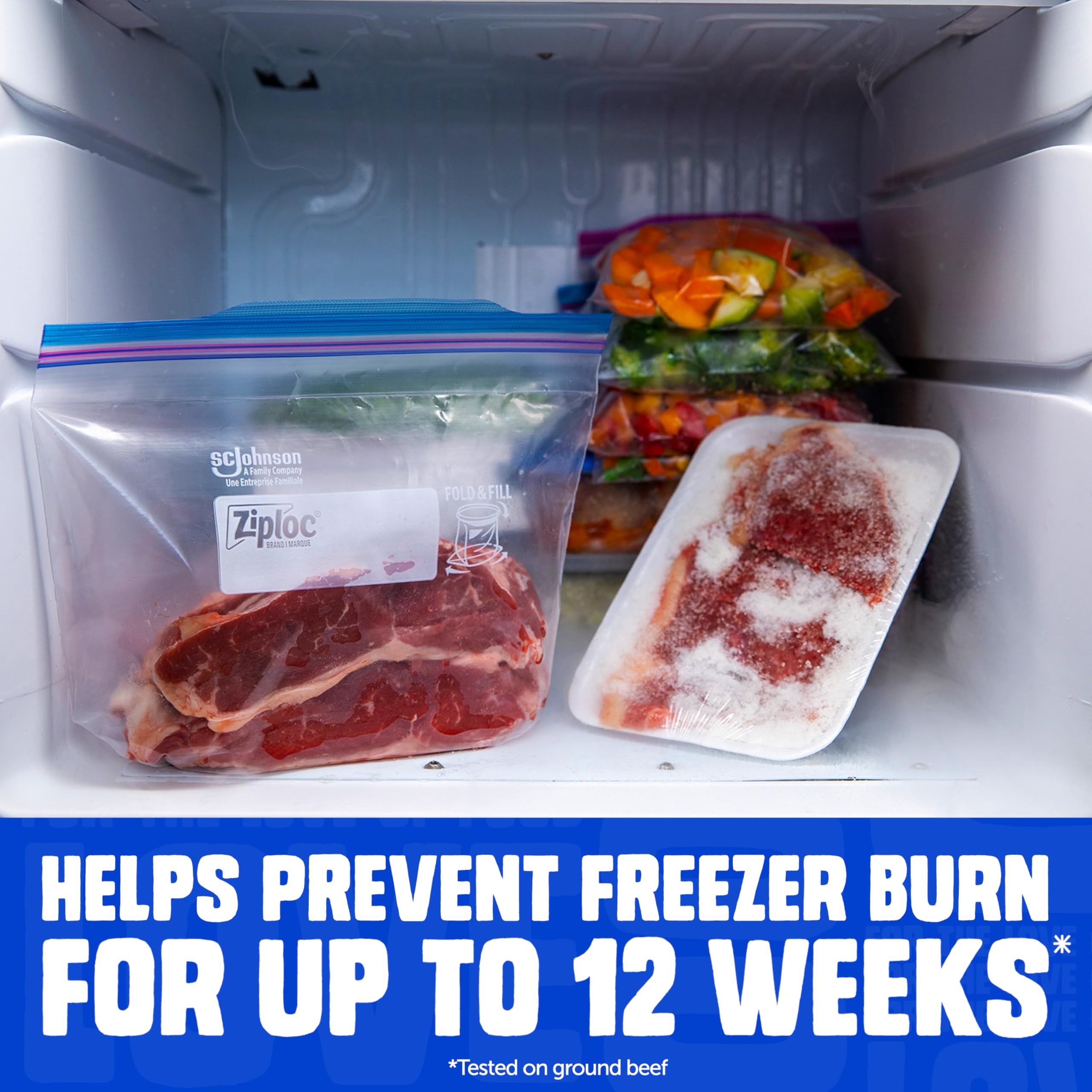 Amazon.com: Ziploc Gallon Food Storage Freezer Bags, Stay Open